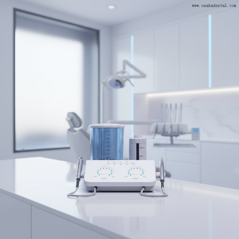 Escalador dental con dispositivo de profilaxis de aire dos en uno