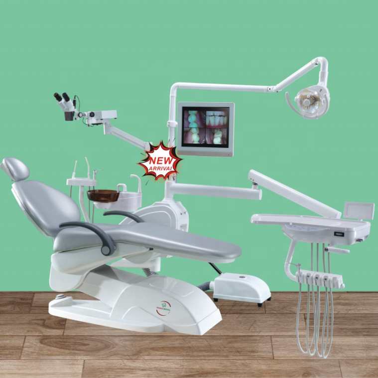 Sillón dental con microscopio y conjunto de cámara de monitor