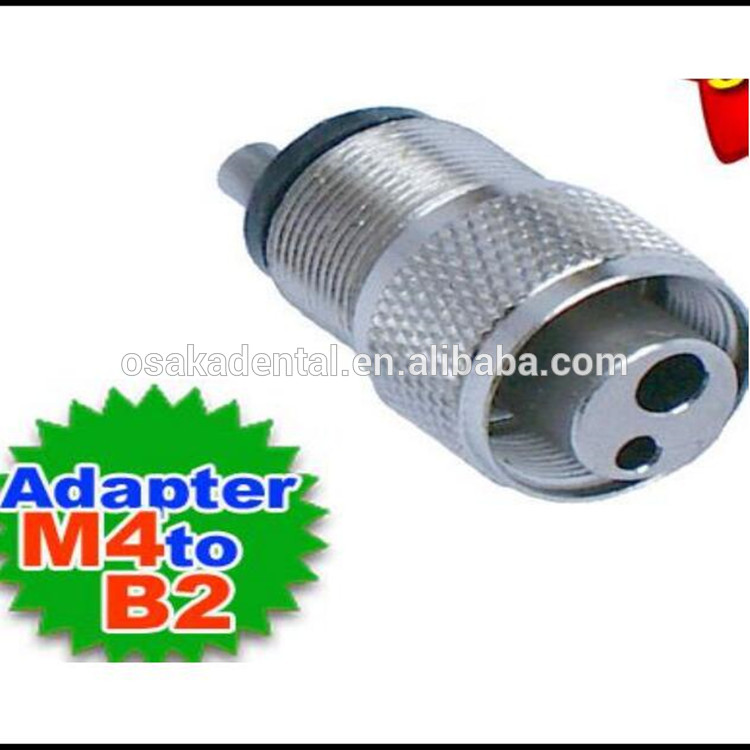 Un adaptador de pieza de mano dental de 4 agujeros a 2 agujeros