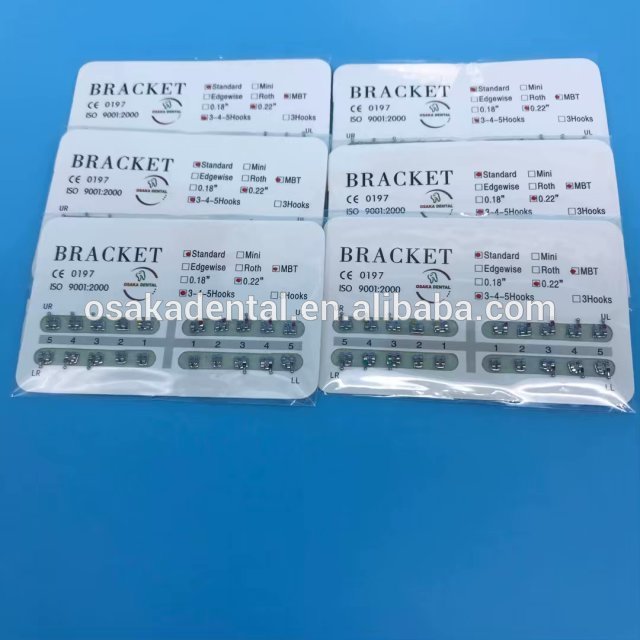 Soporte dental de metal para ortodoncia