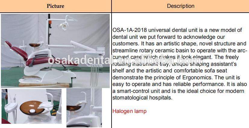 Silla dental económica con unidad de luz halógena para clínica dental