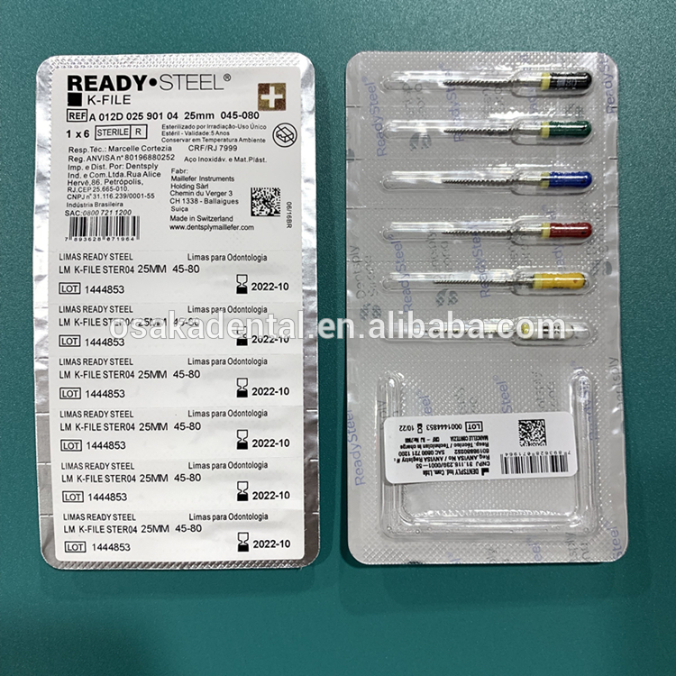 2019 Nuevo embalaje K Files Root Canal Hand Use Files para Dental