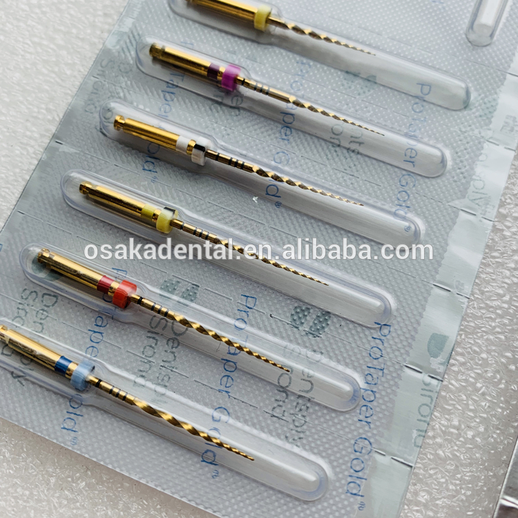Nuevo embalaje Dental Rotary Niti Protaper Gold archivos activados por calor
