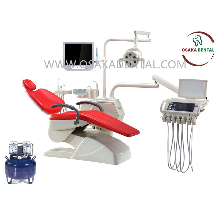 Una unidad dental de diseño de moda y un sillón dental con nueve recuerdos