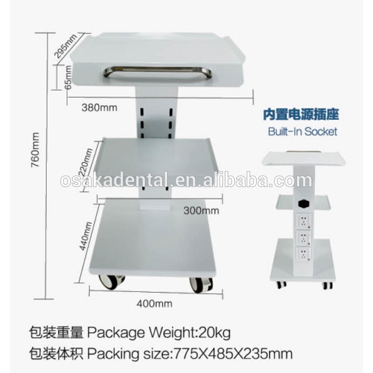 Venta caliente construido en zócalo Carretilla portátil dental
