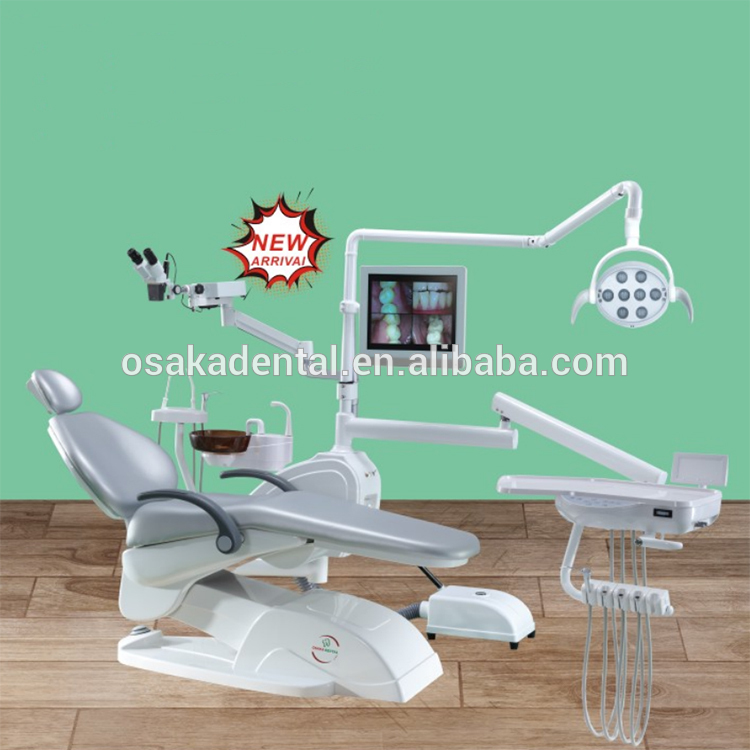 Silla dental con microscopio de luz LED y kit de cámara de monitor agregado