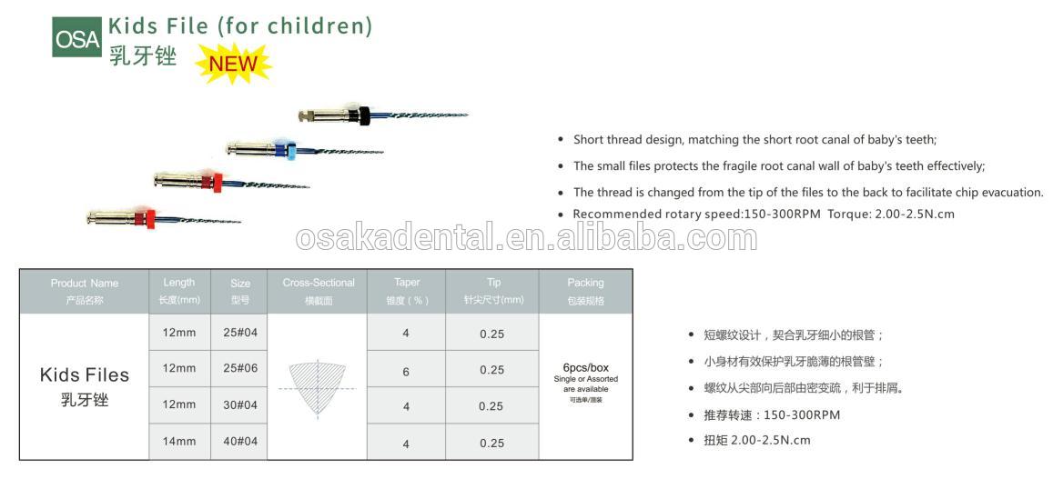 Archivo Protaper más nuevo Archivo dental para niños