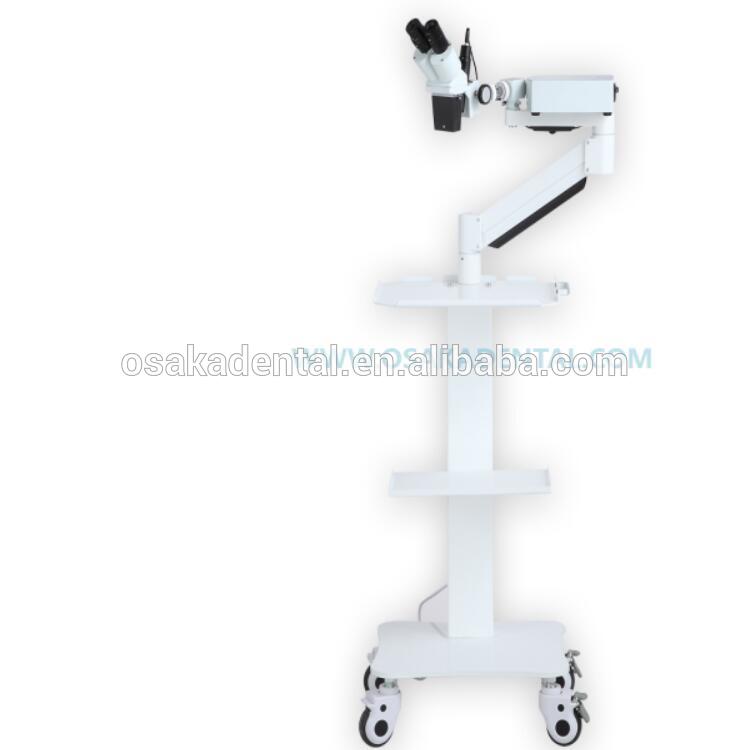 Un microscopio dental portátil de calidad estable con carro móvil