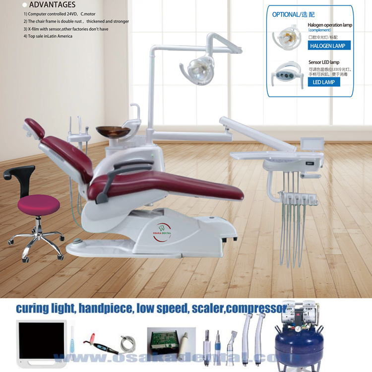 Un cómodo y buen precio Unidad dental y sillón dental con lámpara led o lámpara halógena