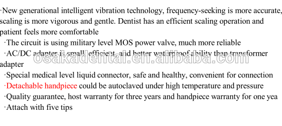 Pieza de mano desmontable del escalador dental popular