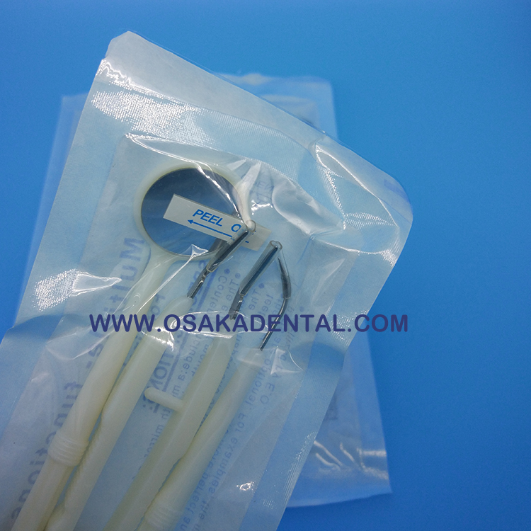 Instrumento dental Conjunto de examen de metal de acero Espejo de boca con pinzas y sonda