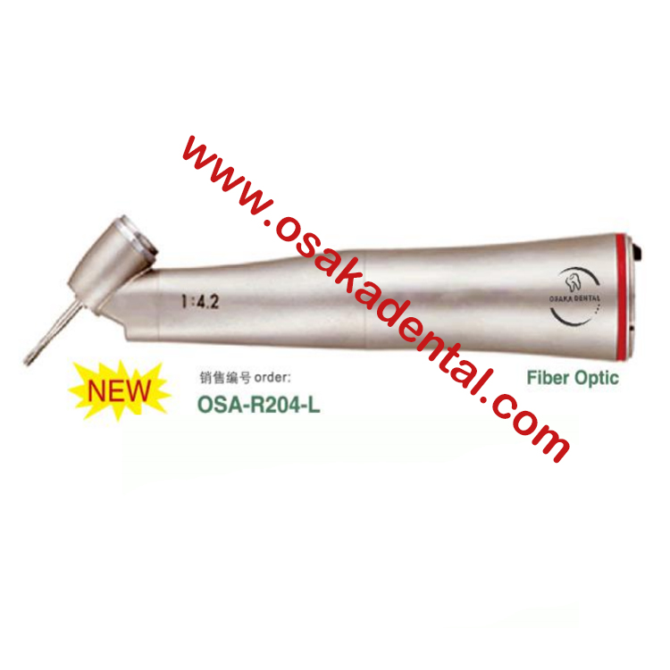Contra ángulo dental 1: 4.2 Contra ángulo de fibra óptica roja 45 grados